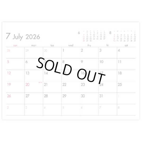 画像2: ６Weeks Calendar（レッド）　＠388円〜(税込)