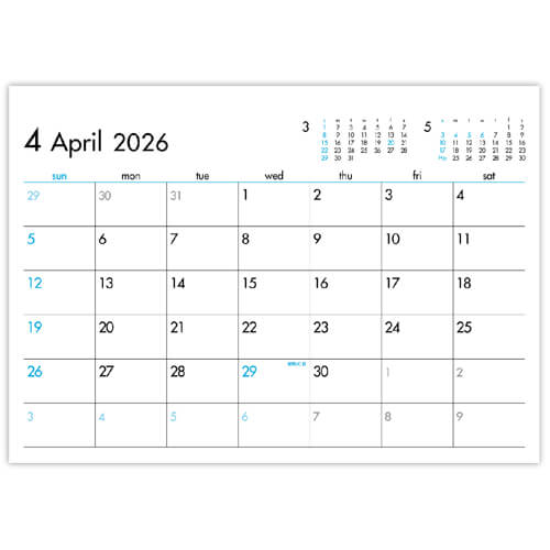 画像2: 6Weeks Calendar（ブルー）  ＠388円〜(税込)