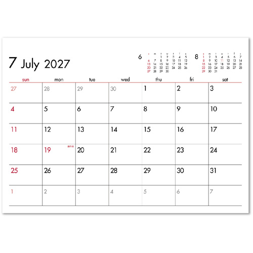 画像2: ６Weeks Calendar（レッド）　＠388円〜(税込)